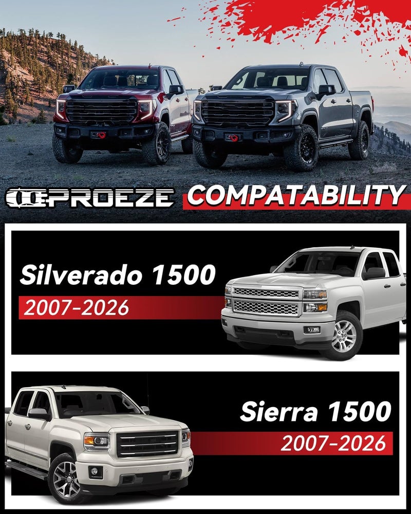 PROEZE 2.5" Leveling Lift Kits for 2007-2026 Silverado 1500/2007-2026 Sierra 1500, 2.5 inch Forged Front Strut Spacers Leveling Kits - Image 2